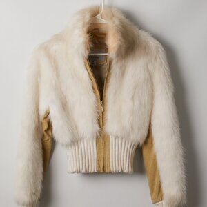 Chic Fitted Wilsons Leather Maxima Faux Fur Suede Jacket S